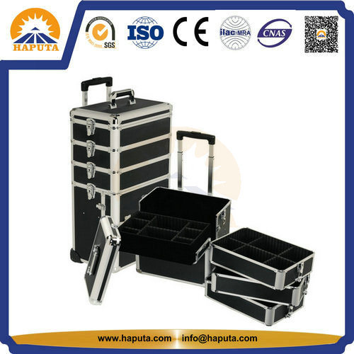 5-in-1 Large Cosmetic Trolley Case for Salon with Wheels (HB-3305)