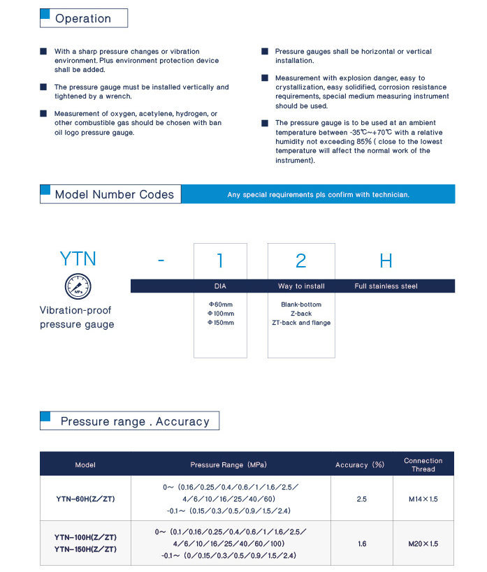 High Quality Instrument Shock - Resistant Manometer From Hakin