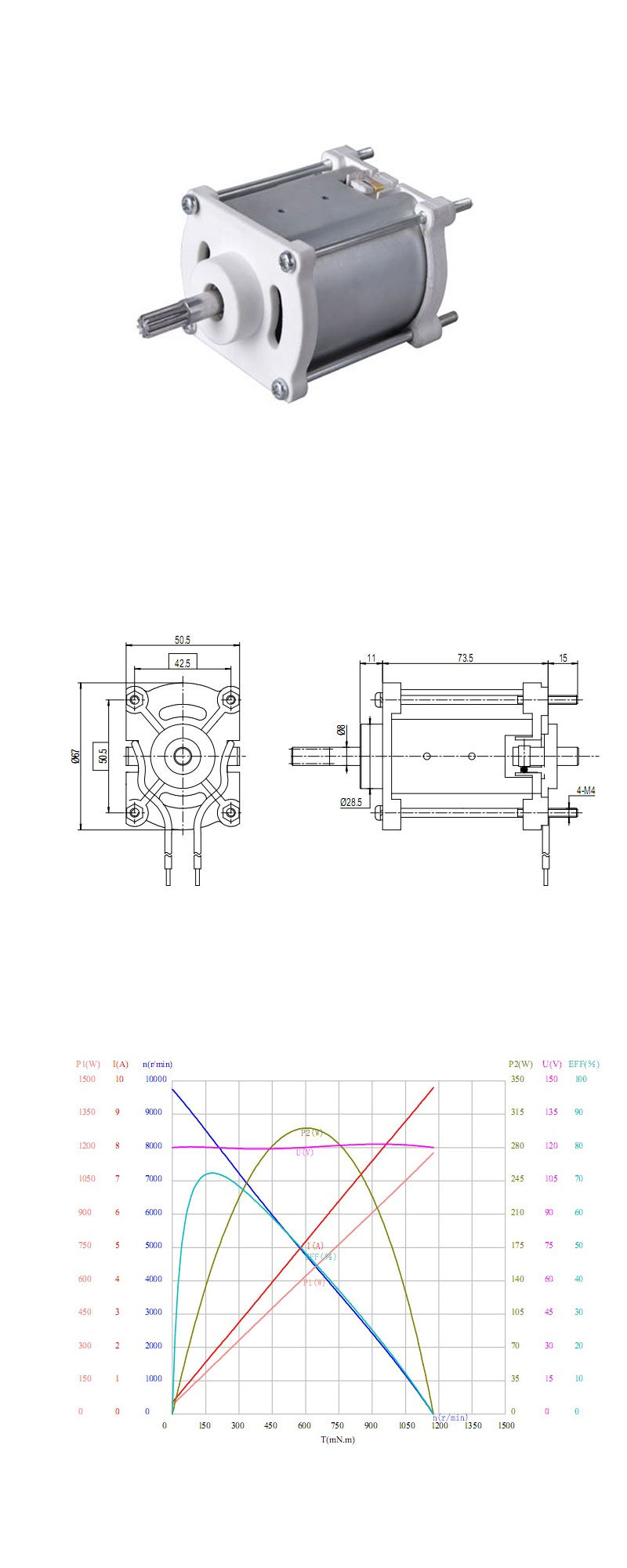 10-200W PMDC Electric Single Phase Motor for Freezer Motor/Fluid Mixers Motor/Small Toy Motor