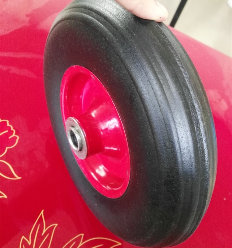 10 Inch Flat Free Solid Rubber Grass Spader Wheels