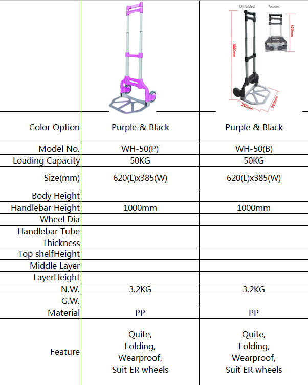 50kg Foldable Luggage Trolley