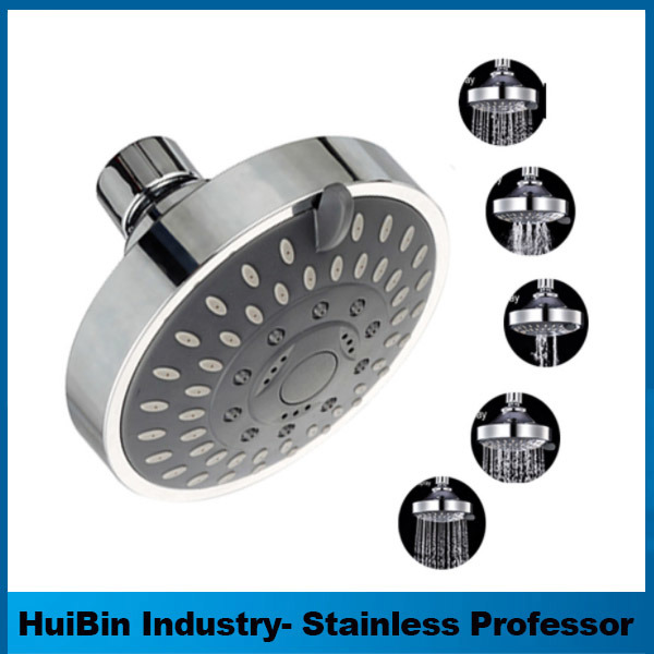 Bathroom Accessory 4-Inch 5 Functions Top Spray Shower Head