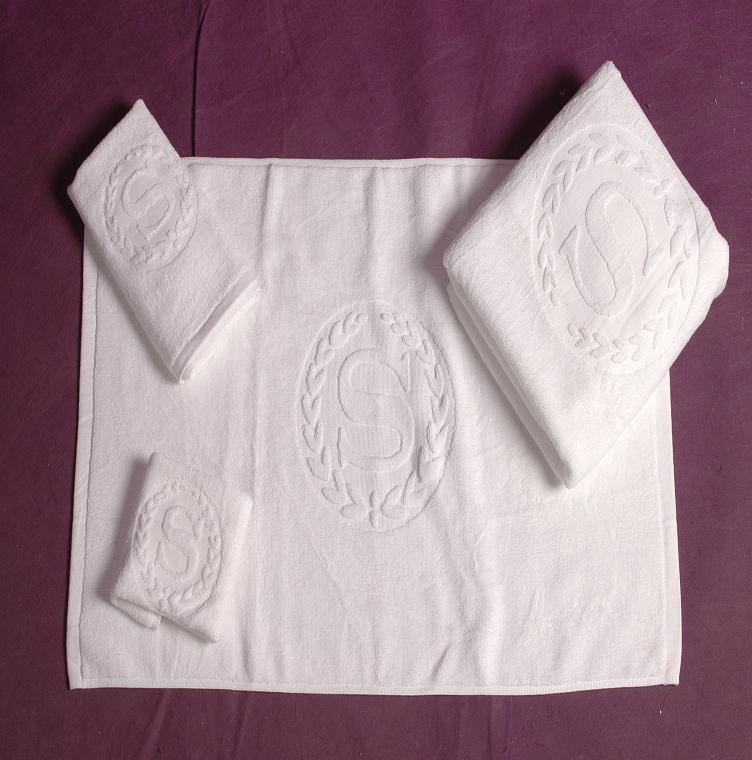 Hotel Custom Woven Embossed Jacquard Logo Hand Towel