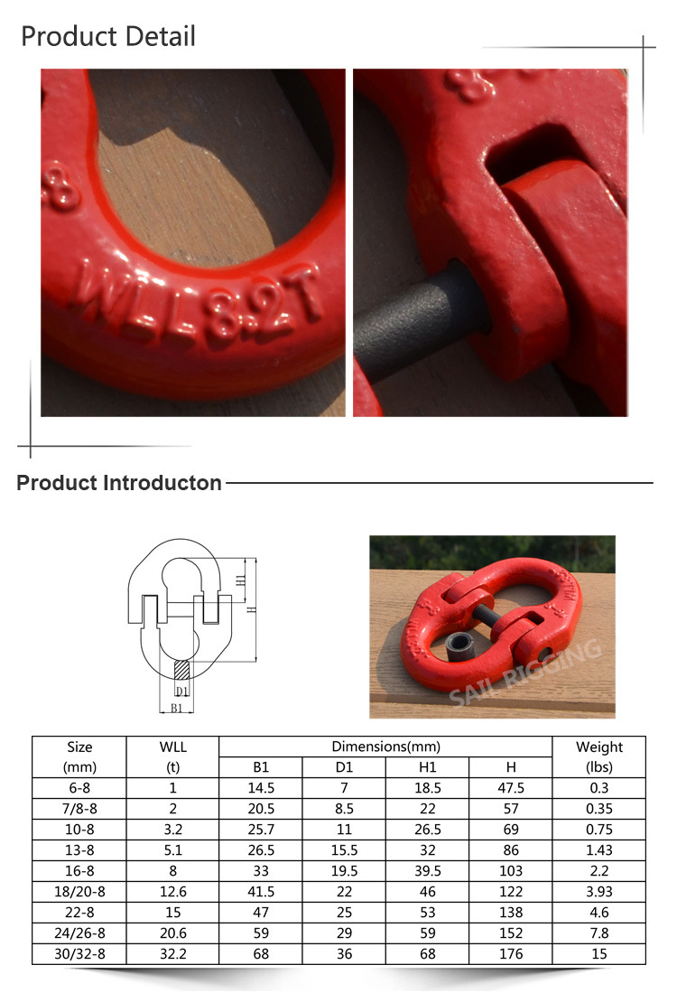 Drop Forged G80 European Type Anchor Chain Connecting Link