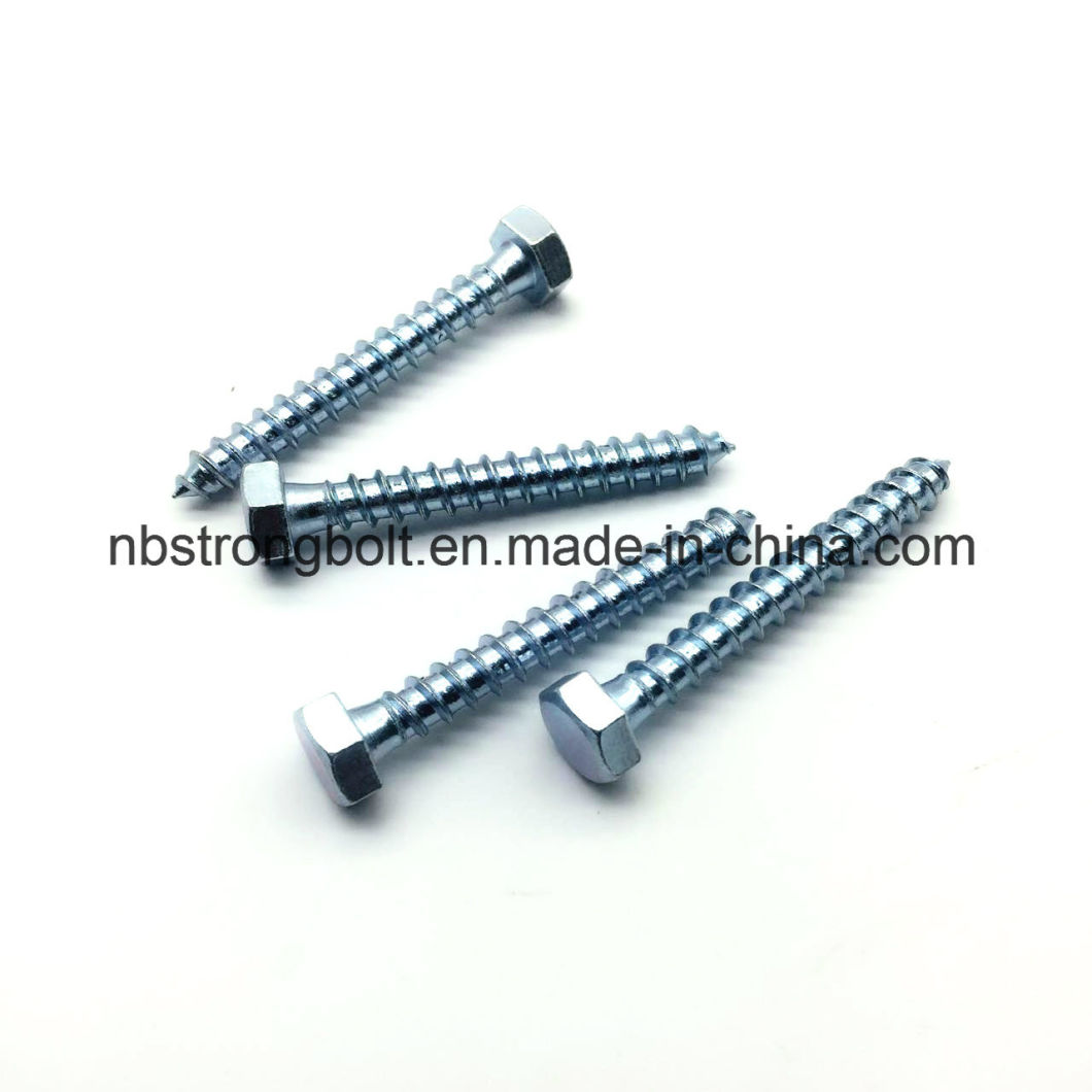 DIN571 Hex Head Lag Screws Hex Wood Screws M6X50 with Zinc Palted