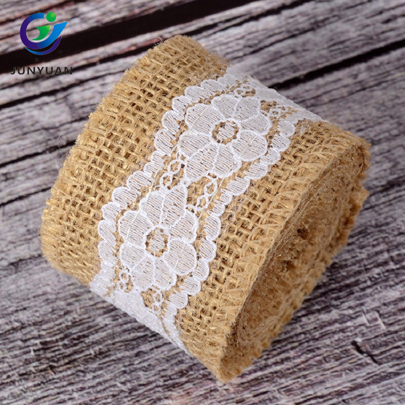 Natural Jute Lace Burlap Ribbon for Bow Ribbon DIY Decoration