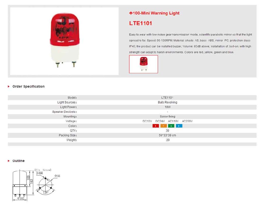 1101 Mini Warning Light Miniature Buzzers (Î¦ 100)