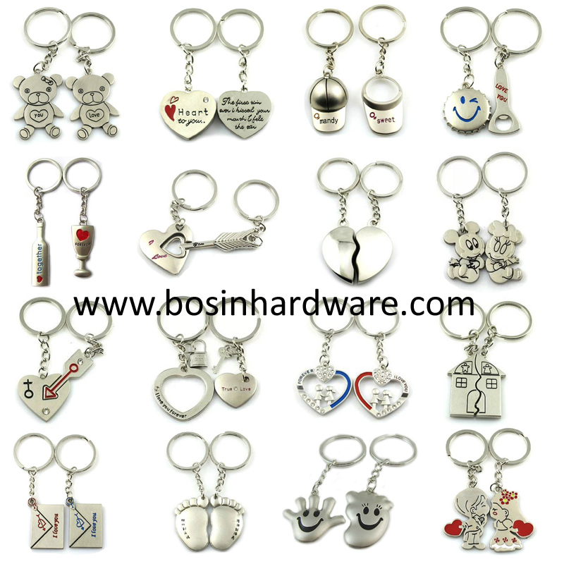 Metal Boat Anchor Couple Keychains