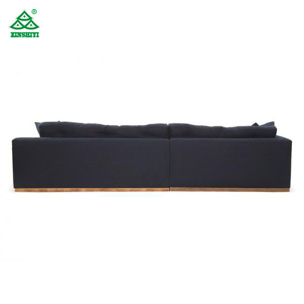 Black L Shaped Wooden Sofa Designs Long Fabric Sectional Sofas