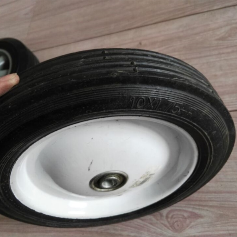 10 Inch Flat Free Solid Rubber Grass Spader Wheels