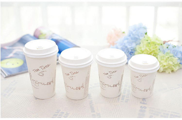 Custom Coffee Paper Cup with Cap and Hot Drink Cup