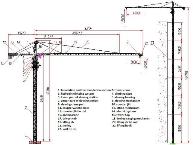 China New 10t Tower Crane Ce Construction Cranes