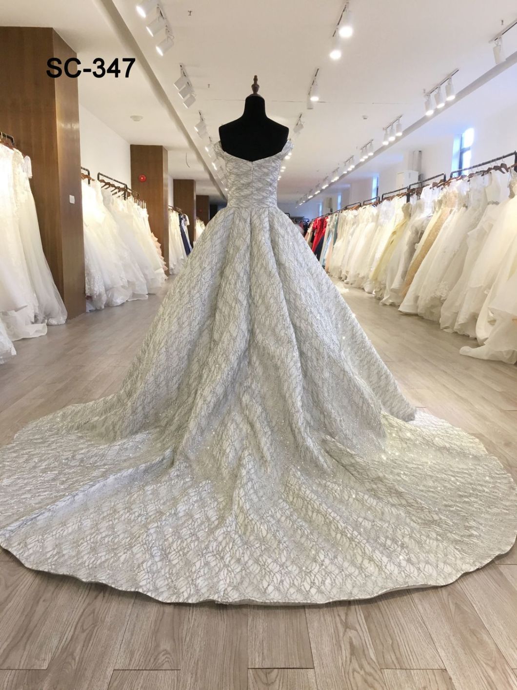 2018 Crystals Prom Evening Ball Gown Bridal Wedding Dress