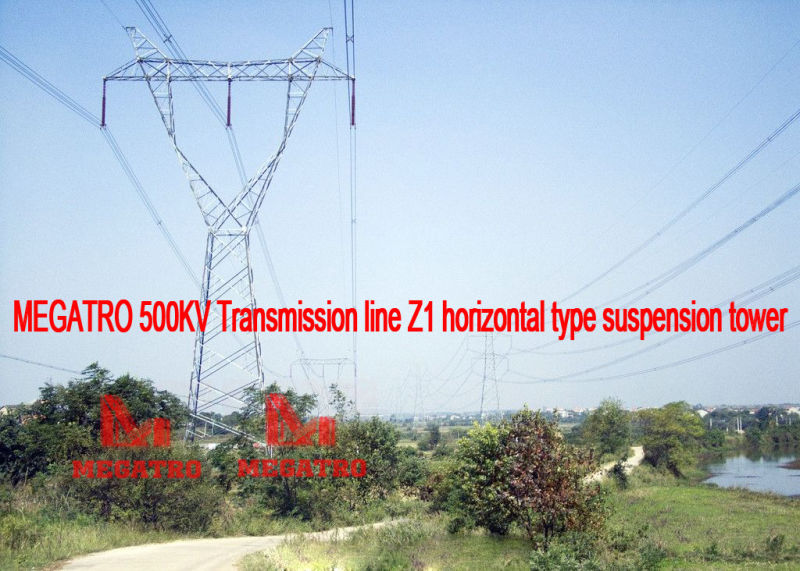 Megatro 500kv Transmission Line Z1 Horizontal Type Suspension Tower