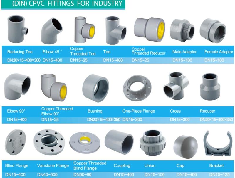 DIN Pn10 CPVC Cross Tee Pipe Fitting