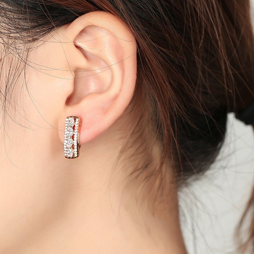 Cubic Zirconia Fashion Earrings for Women Girl Christmas Gift Jewelry