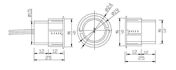 E-5Continents Flush Mounted 3/4 Inch Door Magnetic Switch 5C-36