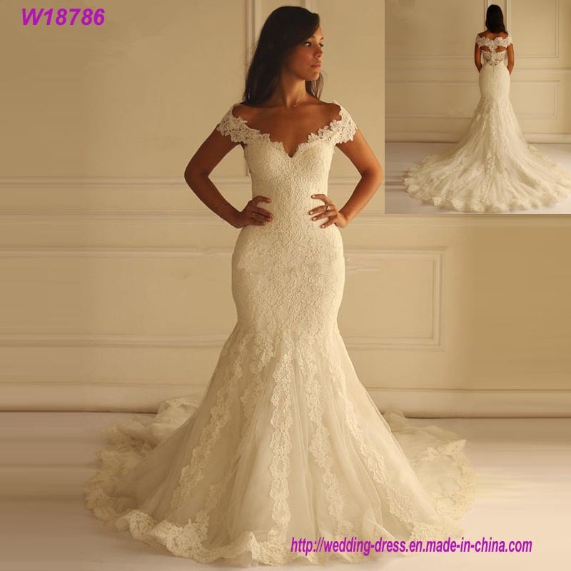 Mermaid Women Wedding Dress White or Ivory Color