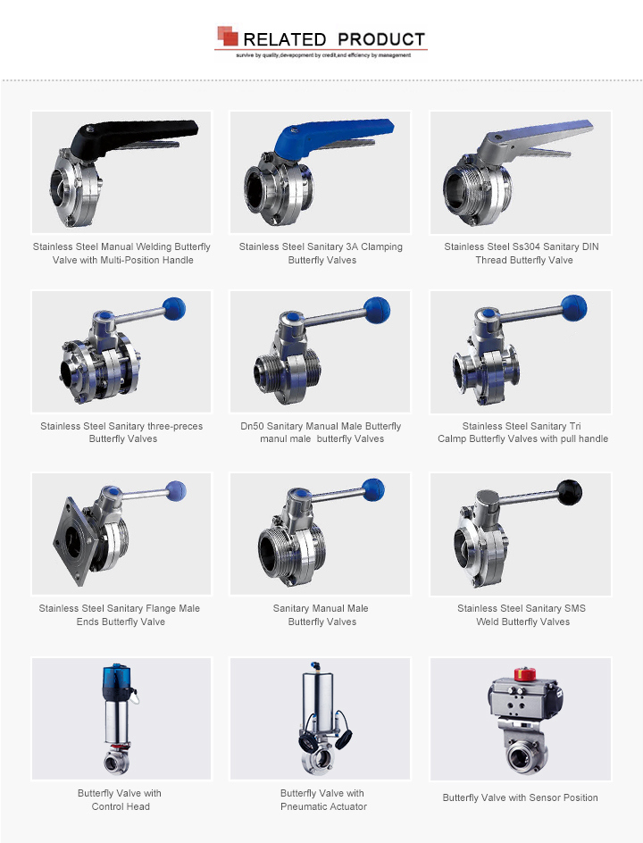 Stainless Steel Sanitary Hygienic Pneumatic Actuator Ball&Check&Butterfly Valve