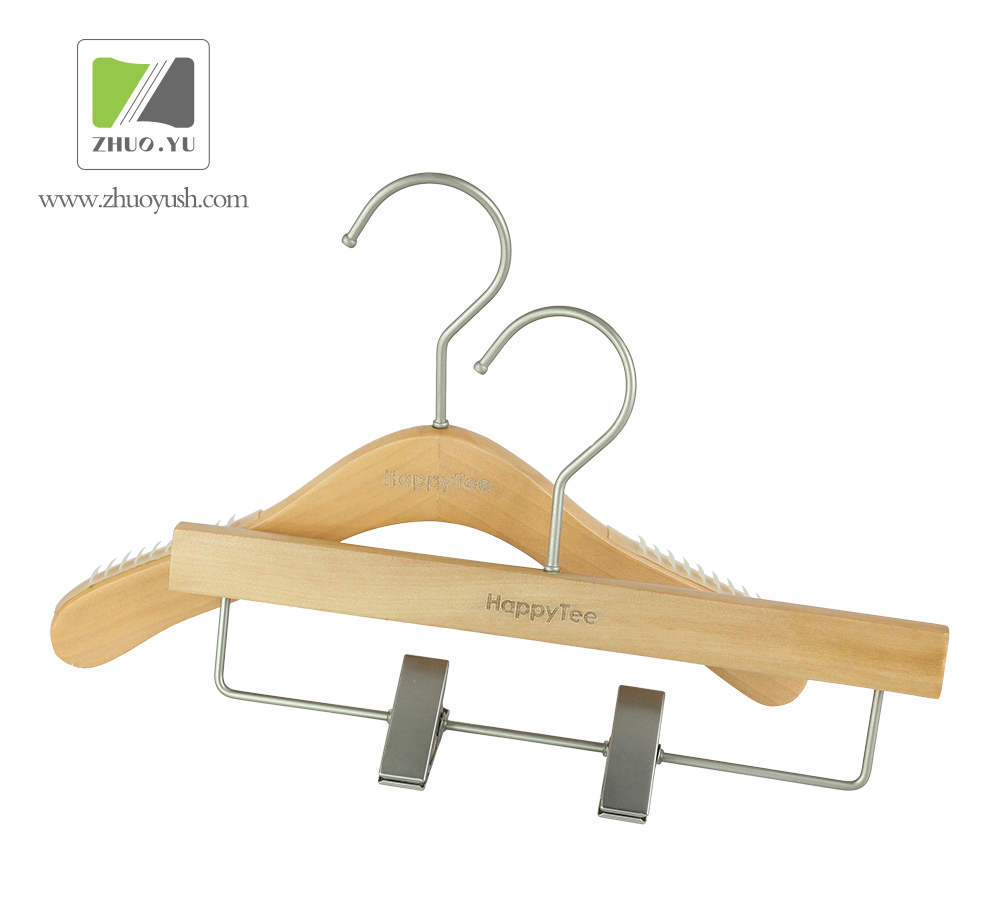 Flat Lotus Wood Baby Top Clothes Hangers / Bottom Hanger