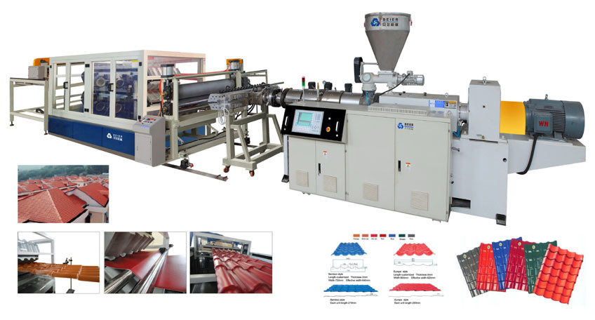 PVC ASA PMMA Glaze Roof Tile Twin Screw Extruder Machine