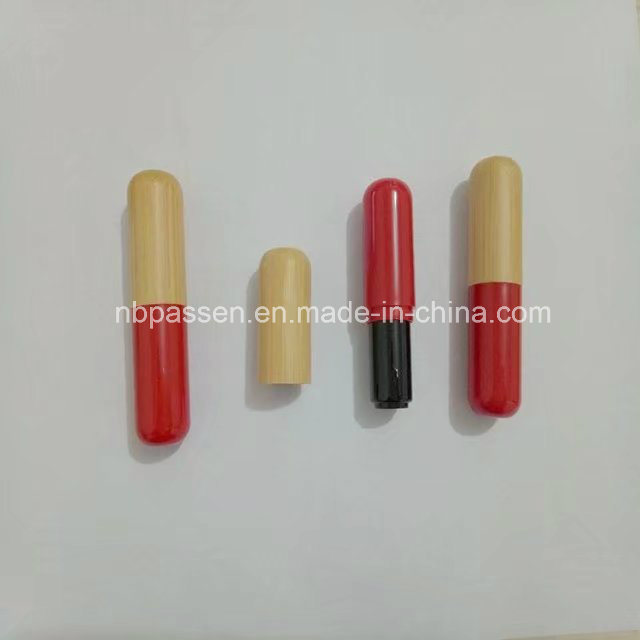 Plastic Lipstick Container Cosmetic Tube with Bamboo Cap (PPC-BS-060)
