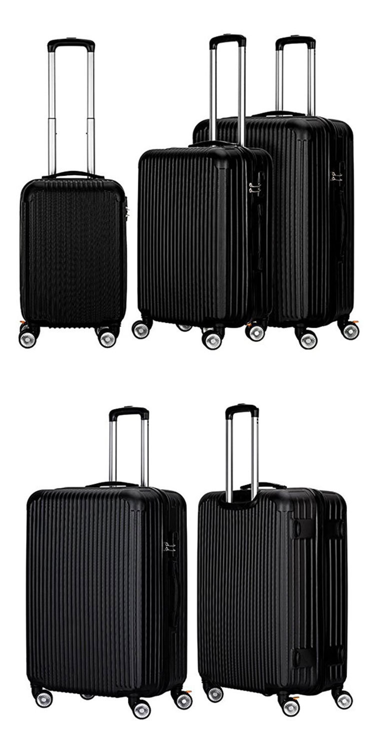 3 Piece Set Expandable ABS Trolley Luggage with Tsa Lock and 4 Wheels