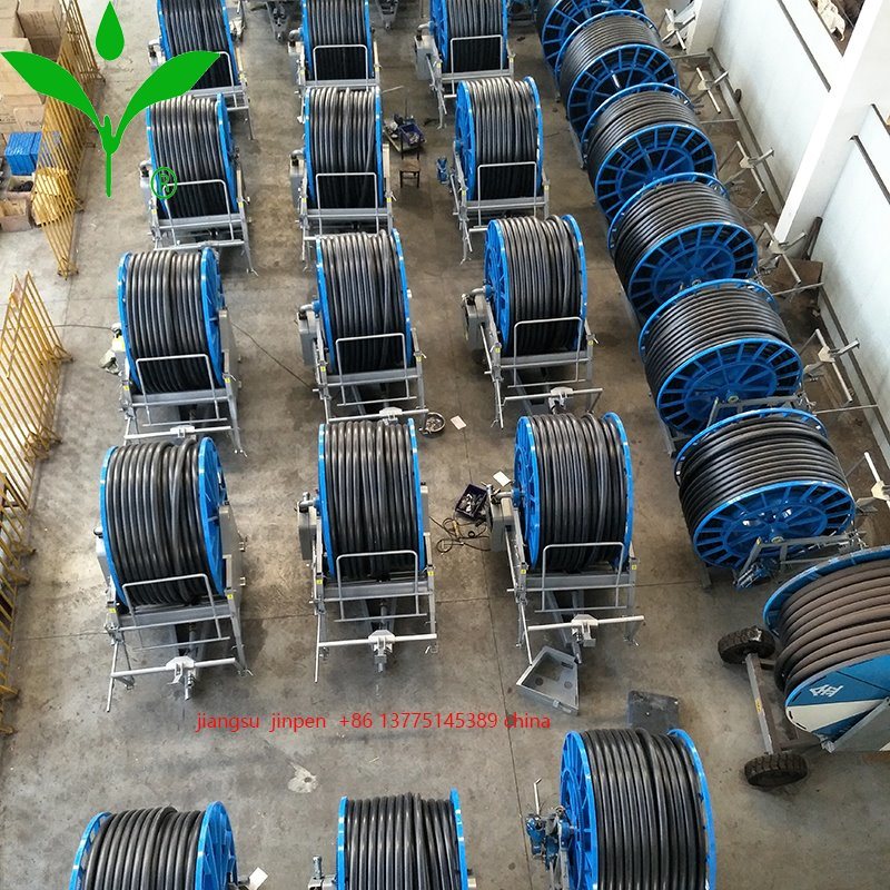 Hose Reel Irrigation System with End Gun, Truss and Agricultural Sprinklers Spray 300m*60m