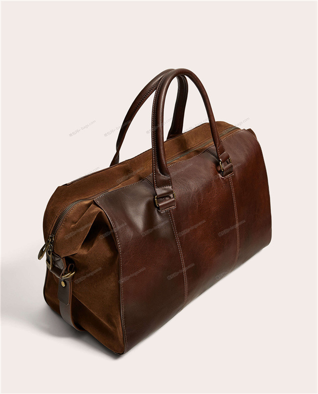 Guangzhou Factory Men's Genuine Leather Classical Fashion Travel Bag