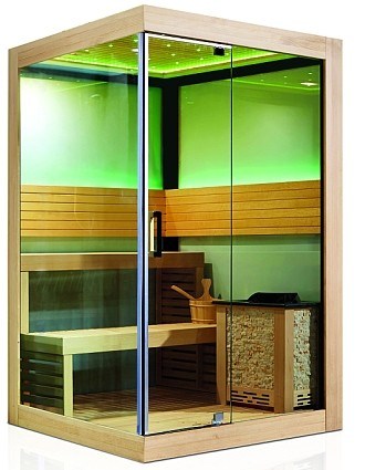 CE, RoHS, Temper Glass African White Wood Sauna Room