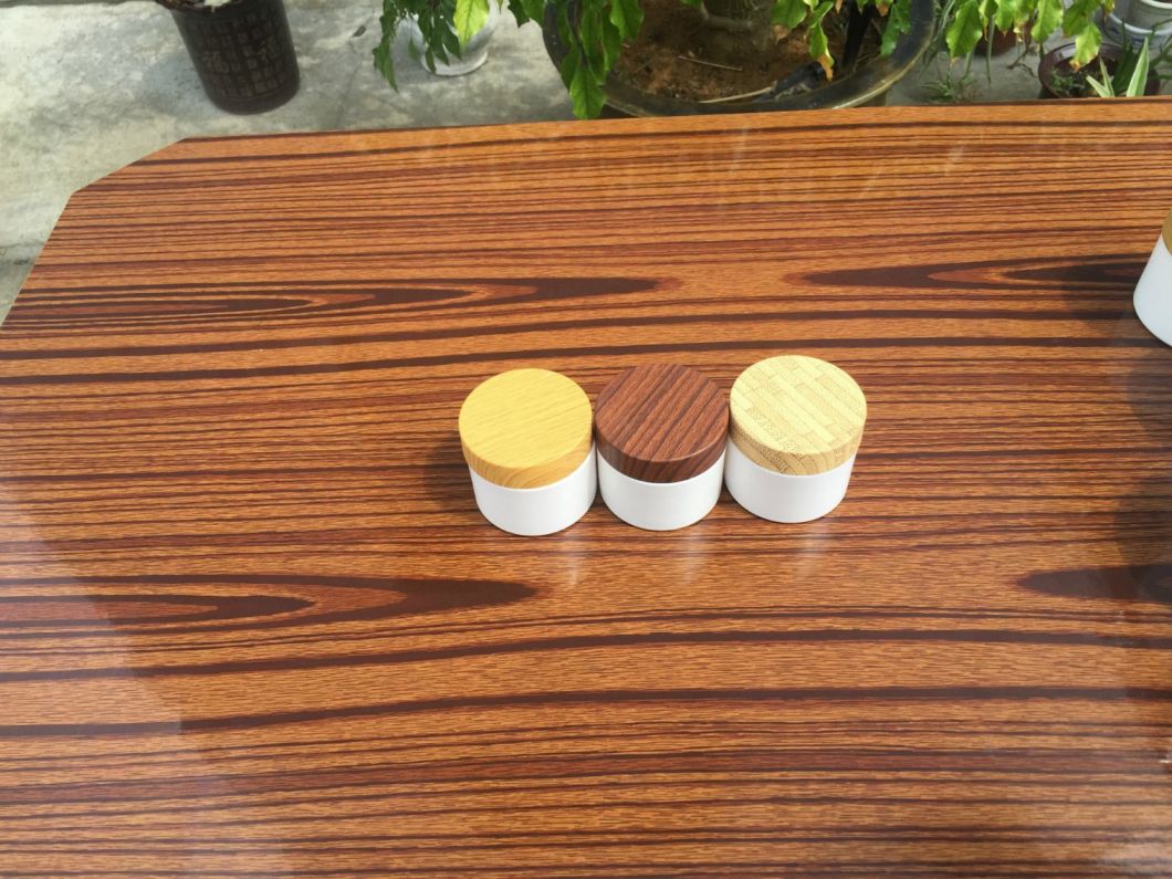 Plastic Wooden Cream Jar Packaging, Plastic Wooden Jar