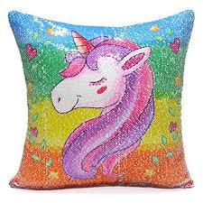Novelty Unicorn Magic Reversible Sequins Cushion 40*40cm Decorative Mermaid Pillows for Sofa Home Decor Drop Shipping