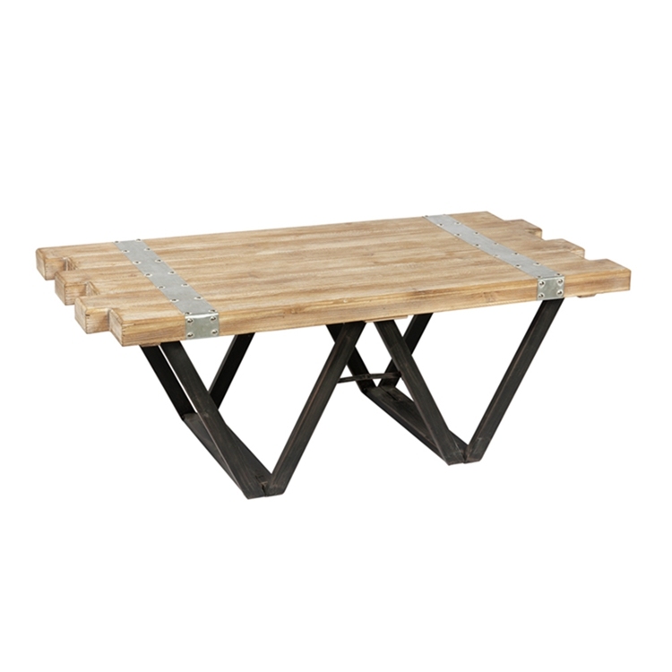 W Style Fir Wood Outdoor Coffee Table