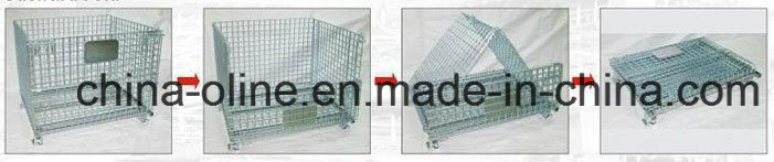 Warehouse Metal Folding Storage Wire Mesh Cage Container