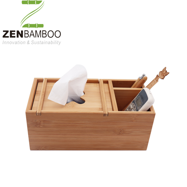 Desktop Organizer Natural Bamboo Storage Box for Stationery