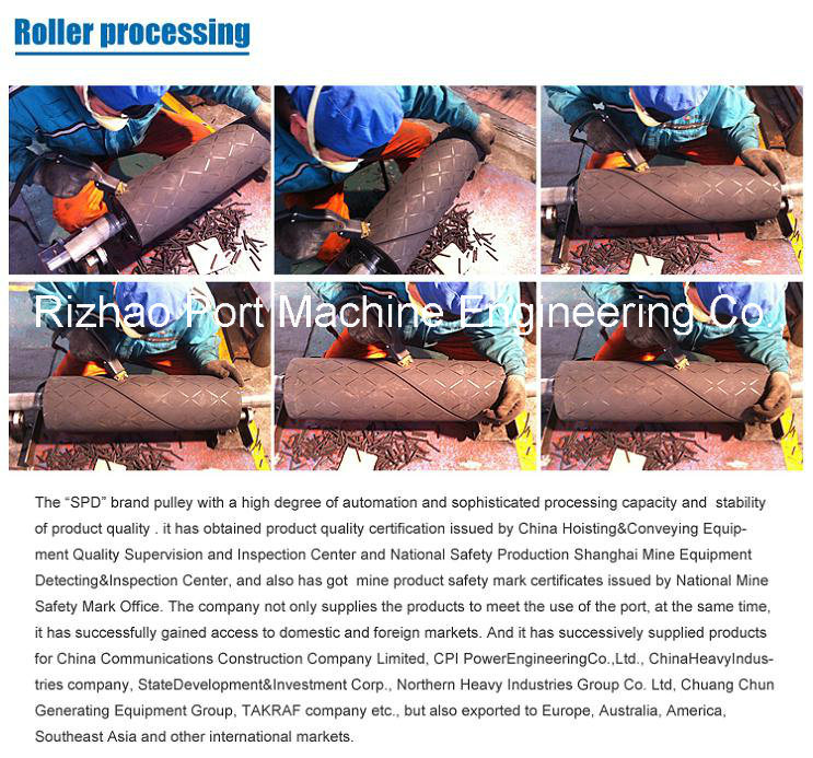 SPD Industrial Rubber Lagging Belt Conveyor Pulley