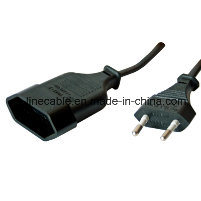 VDE European 2-Pin Power Cord with Connector