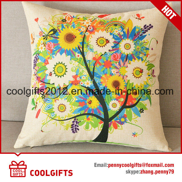 2017 Wholesale Custom Printed Decorative Cotton Linen Cushion Pillow Covers