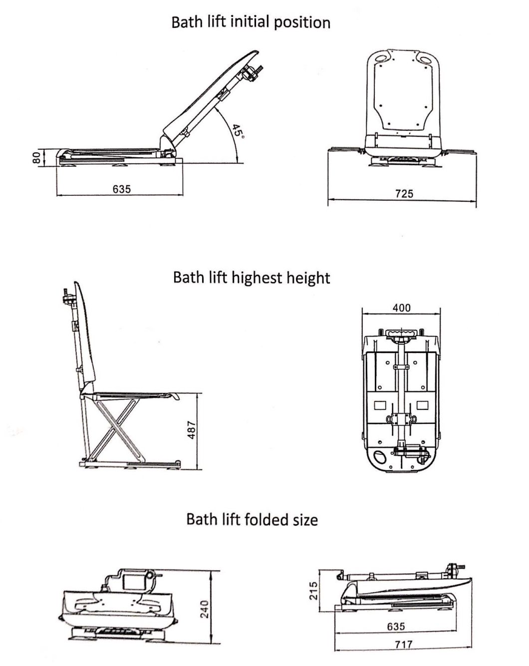 Electric Lifting up Bath Showe with Lithium Battery (JX-6099)