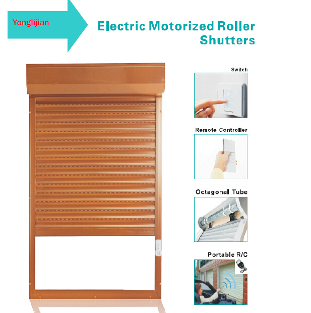 Electric Roller Aluminium Shutter with White Slats