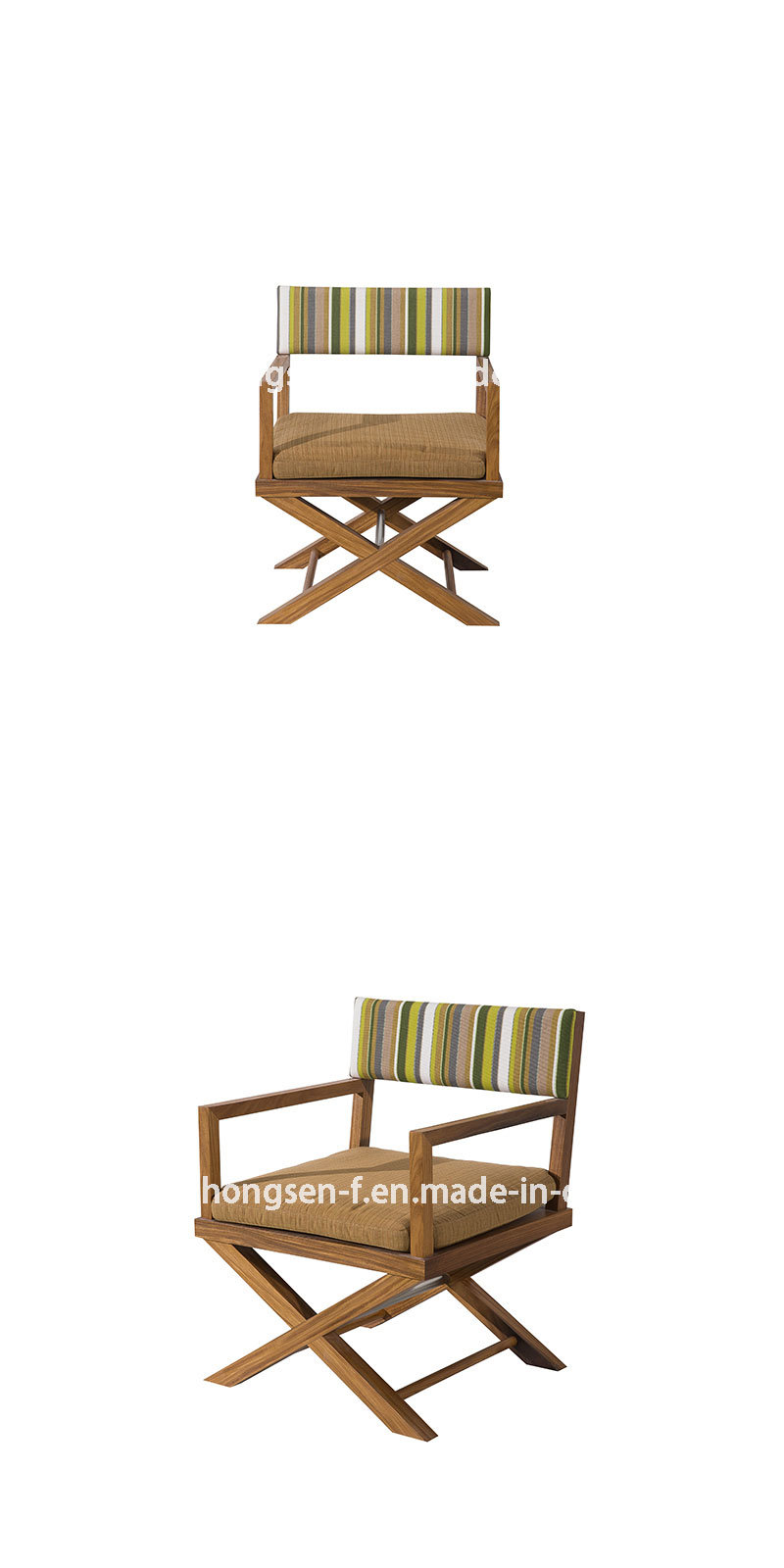 Hotel Solid Wood Furniture Manufacturers/Maker Custom Made Outdoor Leiture Chair Make of Teak and Fabric-Zbc-888