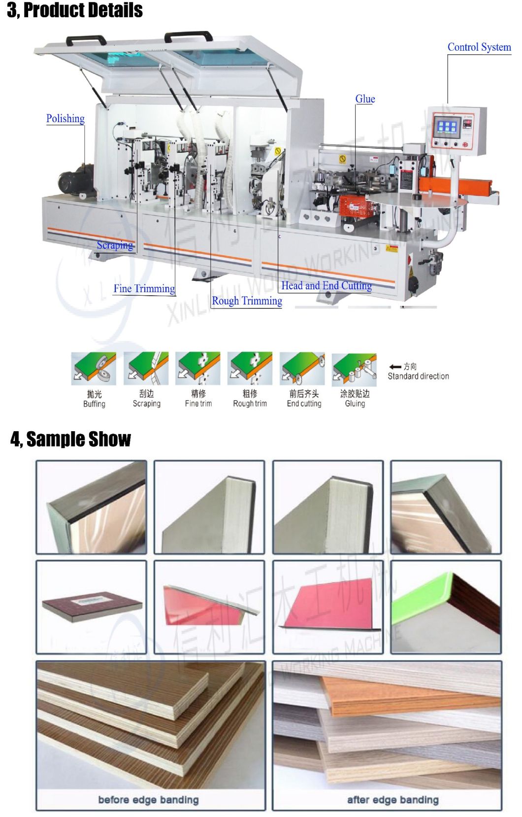 Bottom Price Hot Sale Furniture Wooden Edge Banding Machine with Slotting