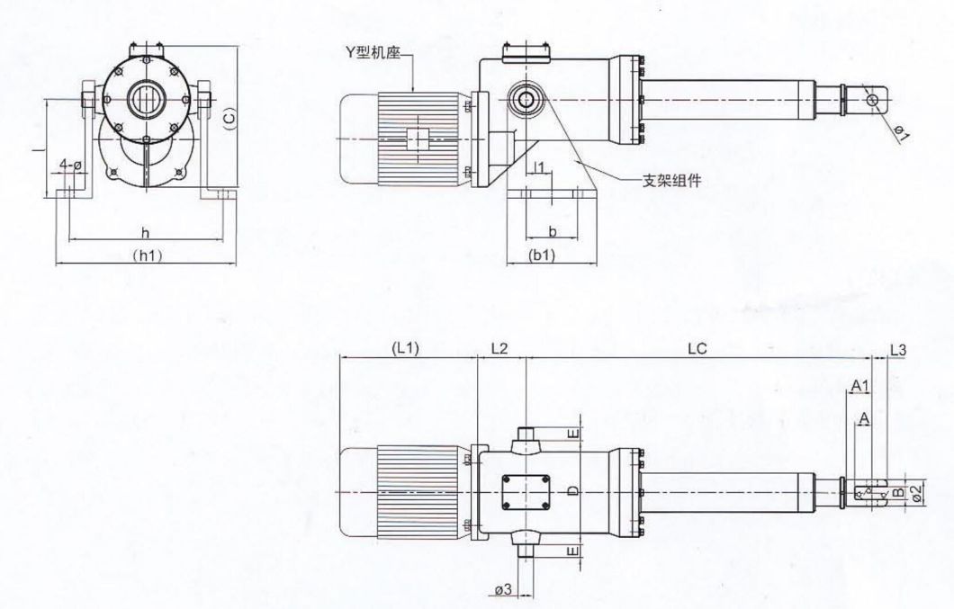 1000kgf Electric Linear Actuator Hydraulic Actuator Pneumatic Actuator Cylinder
