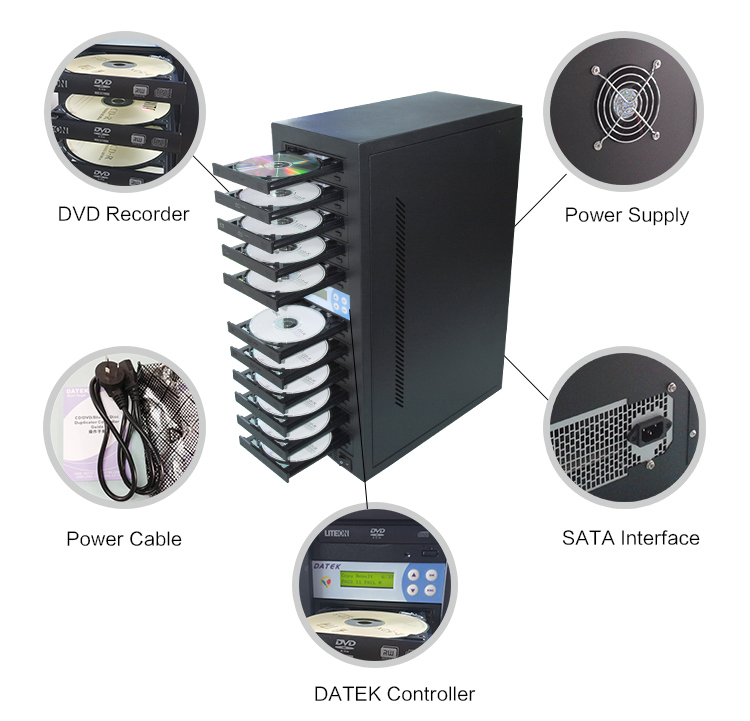 Blu Ray Duplicator Copy Machine with 11 Trays CD Duplicator