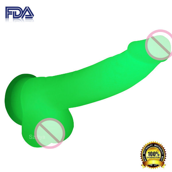 Fucking Adult Sex Products Glow in Dark Big Dick Sex Toys for Woman (DYAST375A-G)