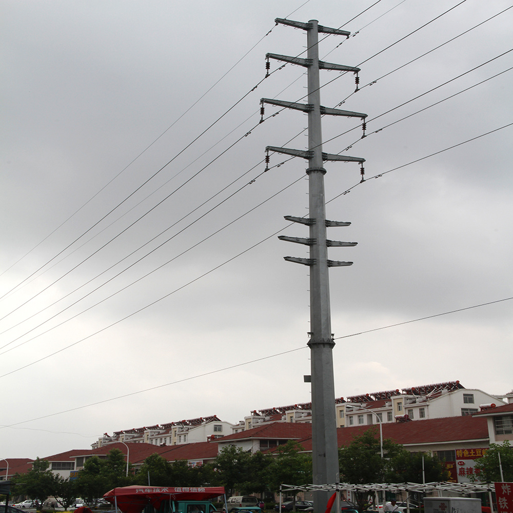 Professional Public Guyed Line Electric Steel Structure Pole