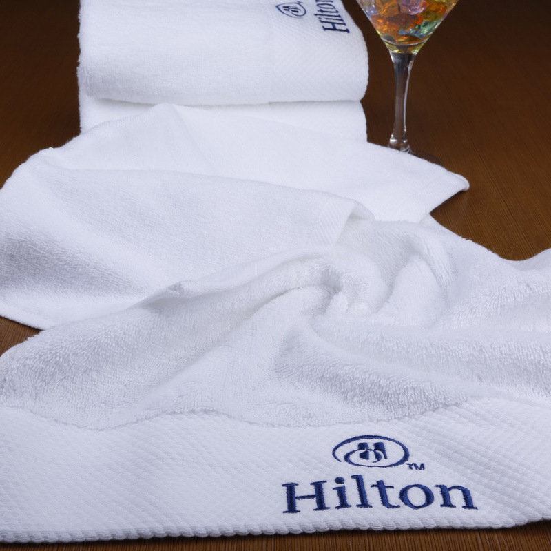 Wholesale Cotton 16s Plain White Bath Towel Hotel Hand Towel