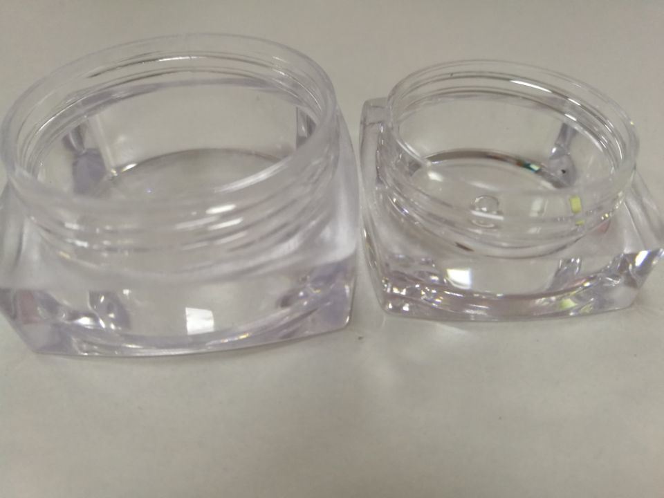 7ml Square Transparent Cosmetic Jar for Cream