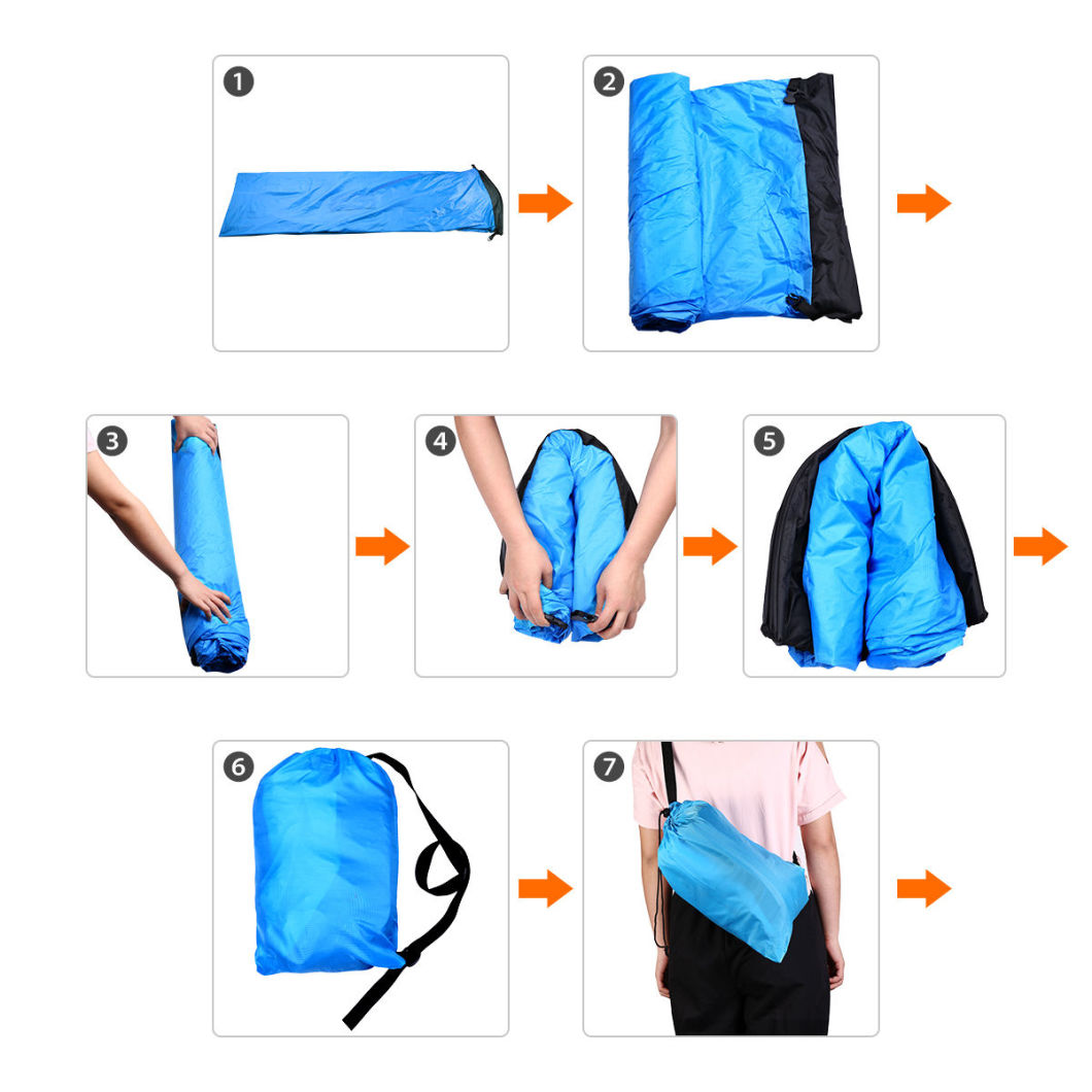 Inflatable Lazy Air Bag Camping Lounger Sofa Sleeping Bag Beach