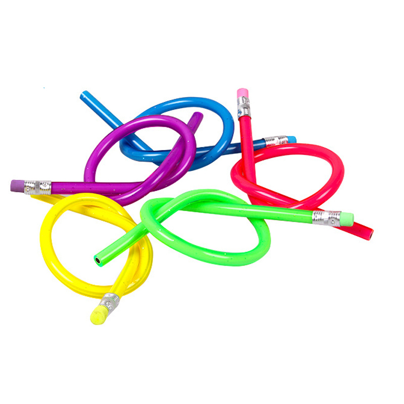Hot Sale Novelty Design Promotion Logo Stationery Soft Bendable Flexible Pencils